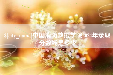宁波中国消防救援学院2024年录取分数线是多少