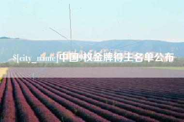 宁波中国9枚金牌得主名单公布
