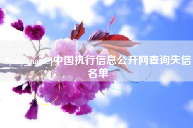 宁波中国执行信息公开网查询失信名单