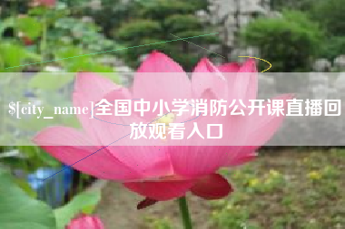 宁波全国中小学消防公开课直播回放观看入口
