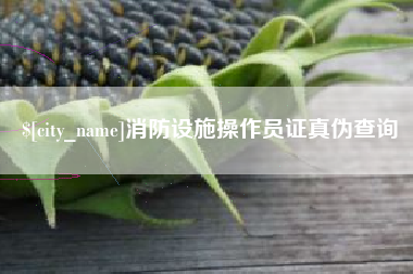 宁波消防设施操作员证真伪查询