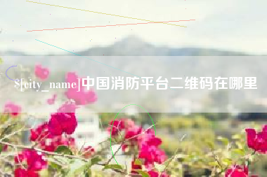 宁波中国消防平台二维码在哪里