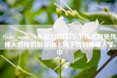 宁波60米接力赛技巧-下压式则是传棒人将棒的前部由上向下传到接棒人手中