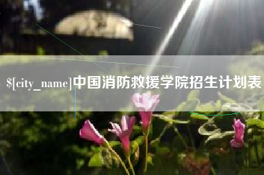 宁波中国消防救援学院招生计划表