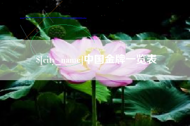 宁波中国金牌一览表